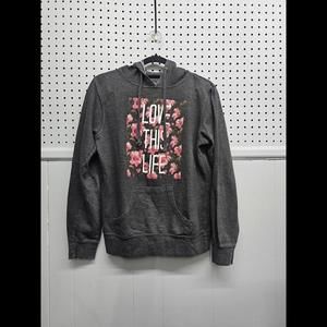 Emp Cyre Floral 'Love This Life' Pullover Sweatshirt w/ Full Pocket Women's Med.